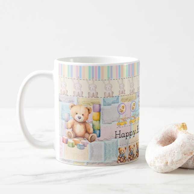 Taza De Café Cute bears, chicks, pastel bunnies (Con donut)