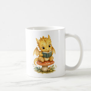 Taza De Café Cute Bebé Dragón Leyendo Libro de Cuentos Arte Acu