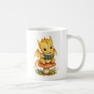 Taza De Café Cute Bebé Dragón Leyendo Libro de Cuentos Arte Acu