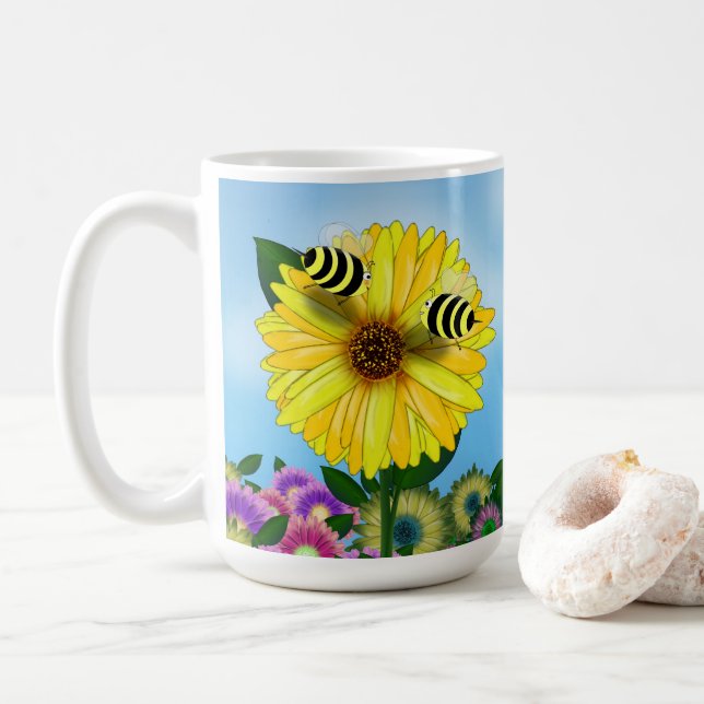 Taza De Café Cute Bee Couple (Con donut)