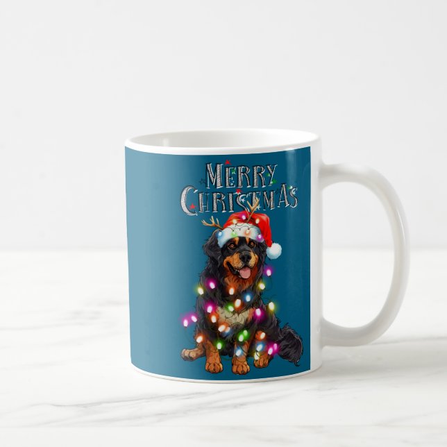 Taza De Café Cute Bernese Mountain Christmas Lights Xmas Dog Lo (Derecha)