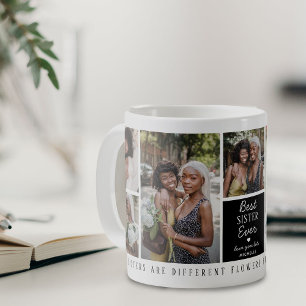 Taza De Café Cute Best 'Hermana' Ever 7 Colaje de Fotos 