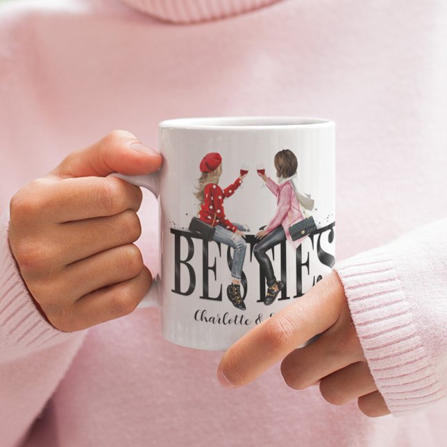 Taza De Café Cute Besties Best Friends (Best Friends Coffee Mug)