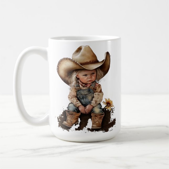 TAZA DE CAFÉ CUTE BLONDE PEQUEÑO CHICA DE PAÍS POBREZO (Izquierda)