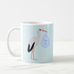 Taza De Café Cute Blue Baby Boy Stork