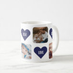 Taza De Café Cute Blue Hearts Custom Photo Love Mug<br><div class="desc">Cute blue hearts custom photo love mug! Create the perfect gift for your mom or grandma by personalizing this cute custom photo love mug featuring five photos and five hearts with the text love inside them. This sweet love mug is great for a Mother's Day, Grandparents Day, birthdays, or holidays....</div>