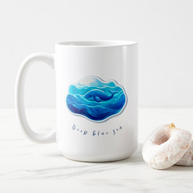 Taza De Café Cute Blue Whale (Con donut)