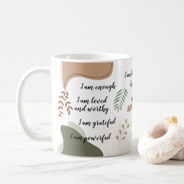 Taza De Café Cute Boho My Daily Affirmations Mug (Con donut)