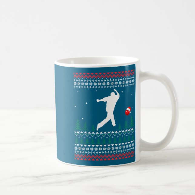 Taza De Café Cute Bowling Player Santa Claus Hat Ugly Christmas (Derecha)