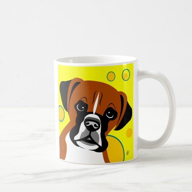 Taza De Café Cute Boxer Dog Mugs (Derecha)