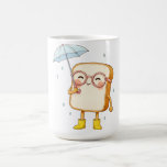 Taza De Café Cute Bread Character with Umbrella – Cozy Rainy<br><div class="desc">A cozy and cute bread character enjoying a gentle rainy day while holding a small umbrella. This adorable cartoon design brings a warm and comforting feeling, perfect for anyone who loves cute characters, cozy vibes, and simple minimalist illustrations. The soft colors and playful expression make this character feel friendly and...</div>