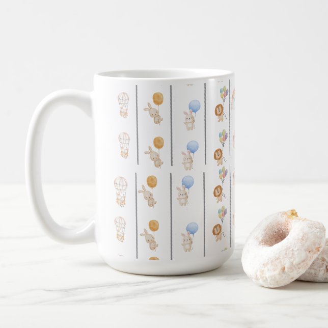 Taza De Café Cute bunny animals pastel (Con donut)