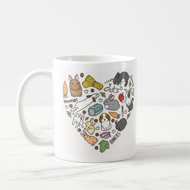 Taza De Café  Cute Bunny Bunnies Reusable friendly Bunny Lover (Izquierda)