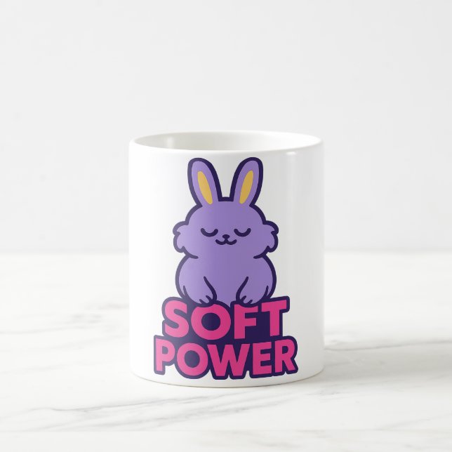Taza De Café Cute Bunny Minimal Neon Design (Centro)