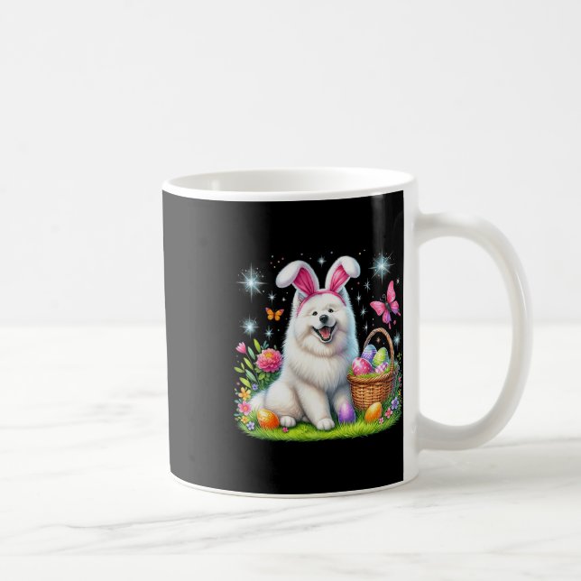 Taza De Café Cute Bunny Samoyed Dog Easter Eggets Basket Easter (Derecha)