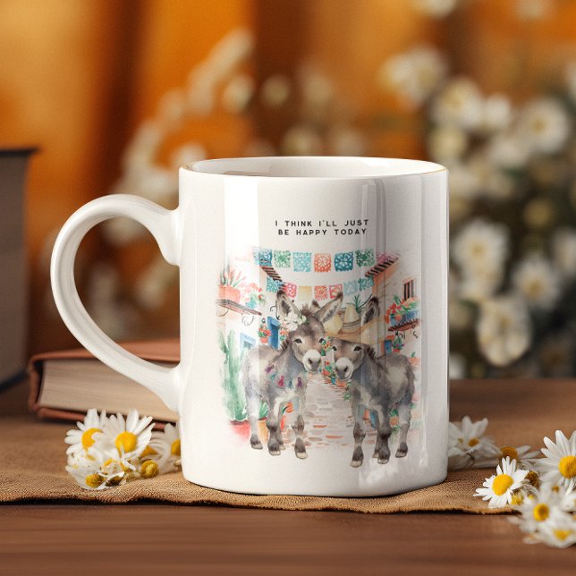 Taza De Café Cute burros | Monograma de la pequeña bruja feliz (Subido por el creador)