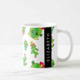 Taza De Café Cute Cactus, Patrón Cactus, Suculento, Su Nombre