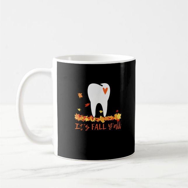 Taza De Café Cute Cae Dental Tooth y deja su otoño (Izquierda)