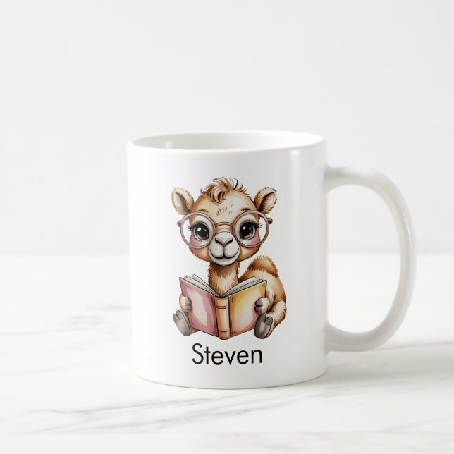 Taza De Café Cute Camel Reading a Book Custom (Derecha)