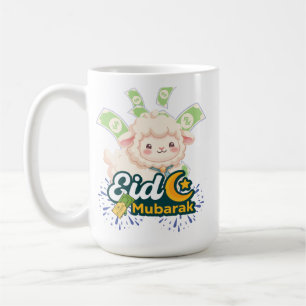 Taza De Café Cute Camiseta de Eid Mubarak de oveja colorida par