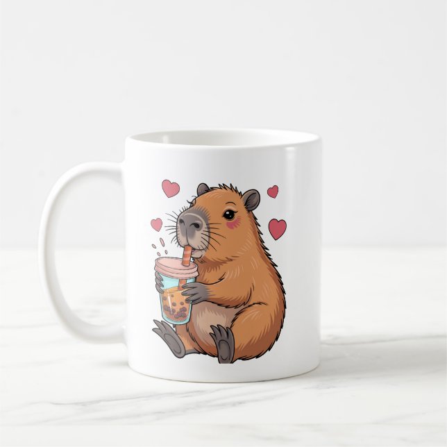 Taza De Café Cute Capybara Boba Tea Bubble (Izquierda)