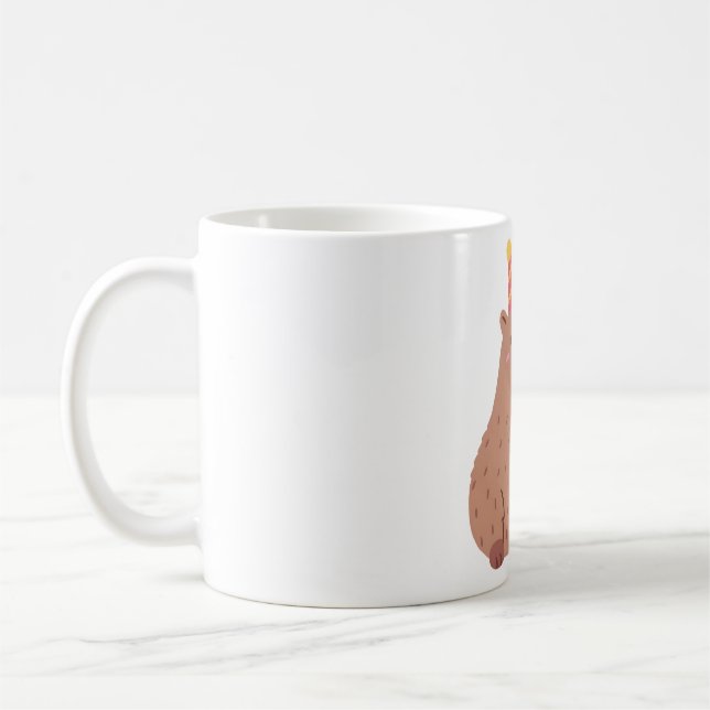 Taza De Café Cute Capybara Y Pastel De Cumpleaños (Izquierda)