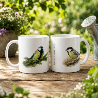 Taza De Café Cute carboncillo herrerillo monogramado