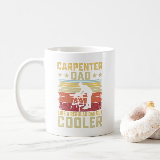 Taza De Café Cute carpintero Guay Dad Retro Regalo (Con donut)