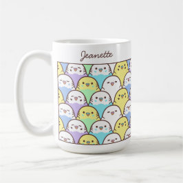 Taza De Café Cute Cartoon Budgie Parrot Pattern Name