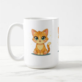 Taza De Café **Cute Cartoon Cat – Adorable Kitty Illustration**