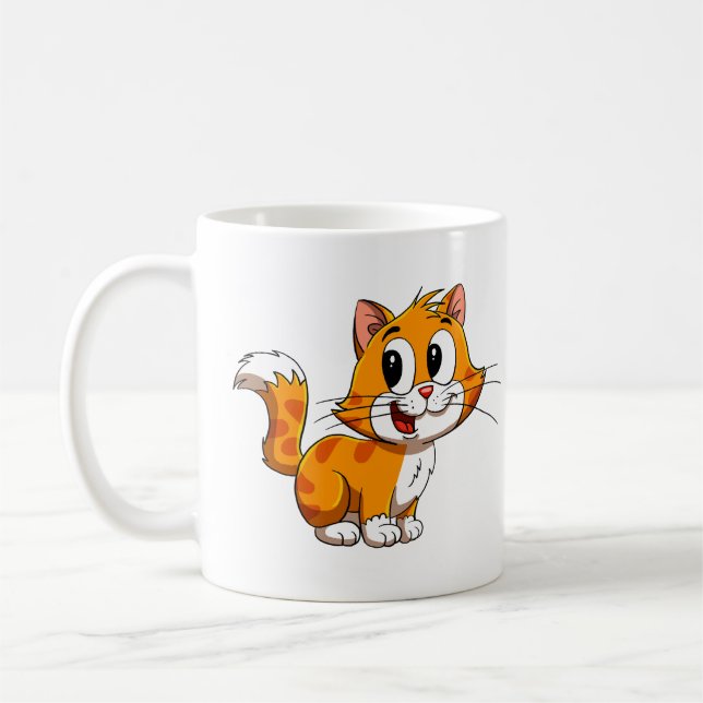 Taza De Café Cute Cartoon Cat Coffee Mug (Izquierda)