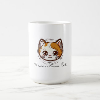 Taza De Café Cute Cartoon Cat Face Illustration