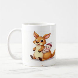 Taza De Café Cute Cartoon Kangaroo with Baby and Milk Bottle - 