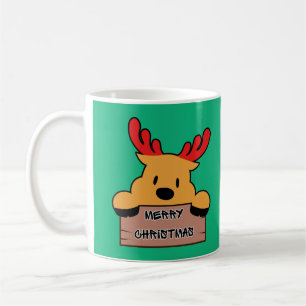 Taza De Café Cute Cartoon Reno de Navidad