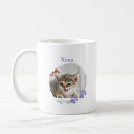 Taza De Café Cute Cat pet with customized name