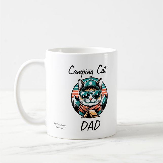 Taza De Café  Cute Cat Sunglasses Personalize (Izquierda)