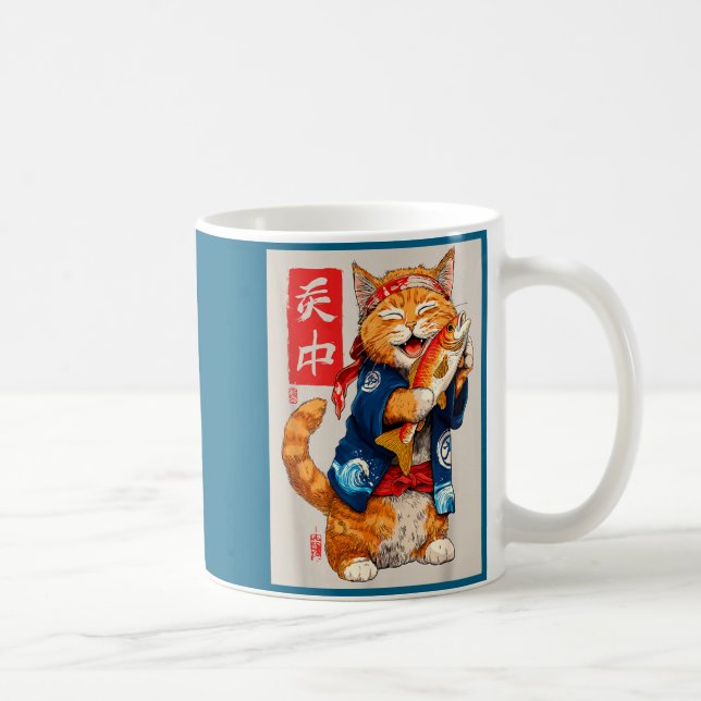 Taza De Café Cute Cat Sushi Japanese Food Anime Graphic Tees Me (Derecha)