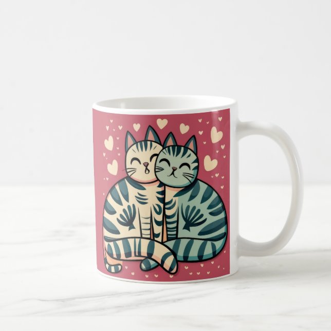 Taza De Café Cute Cats Valentine (Derecha)