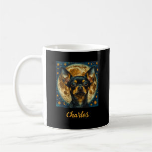 Taza De Café Cute Celestial Chihuahua con Luna y Estrellas