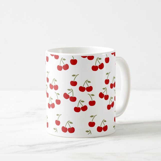 Taza De Café Cute Cherries Pattern (Anverso derecho)