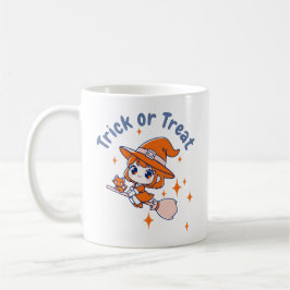 Taza De Café Cute Chibi Bruja "Truco o trato" Halloween