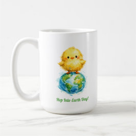 Taza De Café Cute Chick on Globe - Easter & Earth Day Design