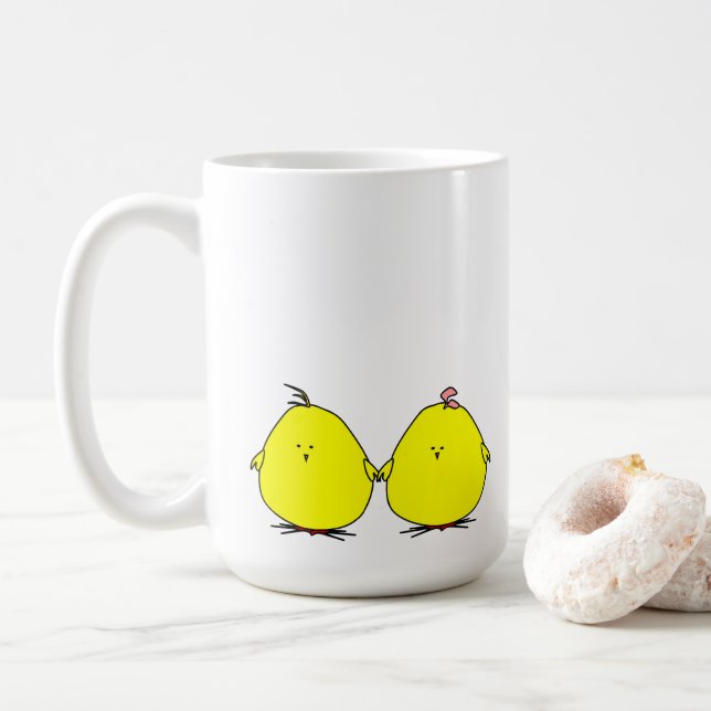 Taza De Café Cute Chicks Café Mug (Con donut)