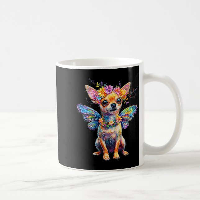 Taza De Café Cute Chihuahua Dog Angel With Wings  (Derecha)