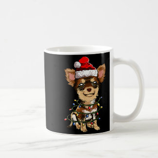 Taza De Café Cute Chihuahua Santa Christmas Tree Lights Xmas Do