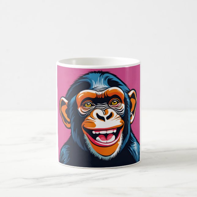 Taza De Café Cute Chimpanzee Laughs (Centro)