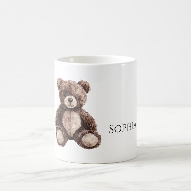 Taza De Café Cute Chocolate Brown Teddy Bear (Centro)