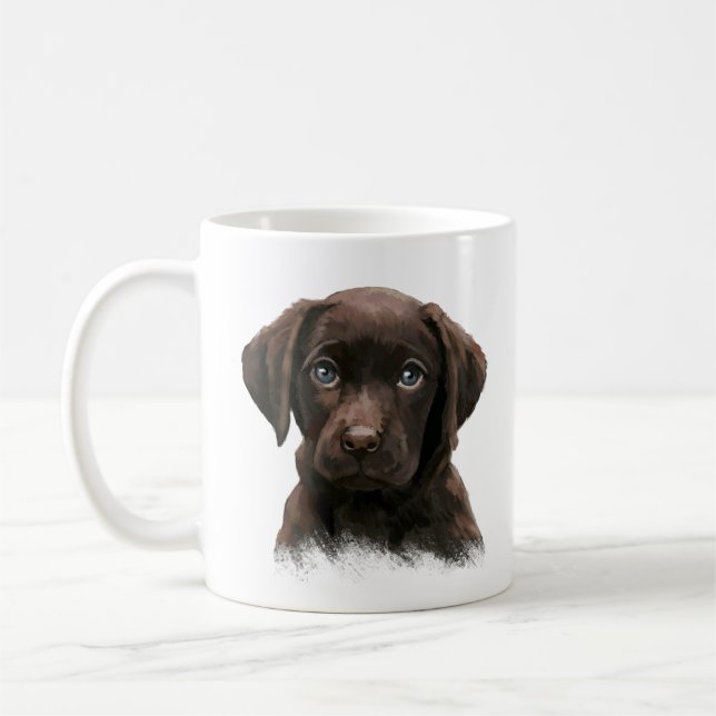 Taza De Café Cute Chocolate Labrador (Izquierda)