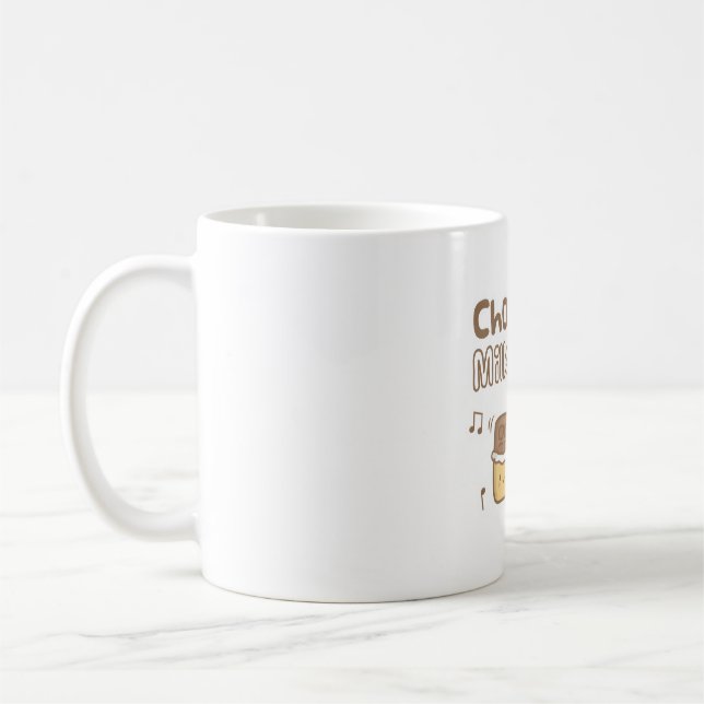 Taza De Café Cute chocolate y leche batir un doodle (Izquierda)