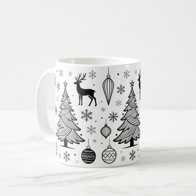 Taza De Café Cute Christmas Animals Illustration (Anverso izquierdo)